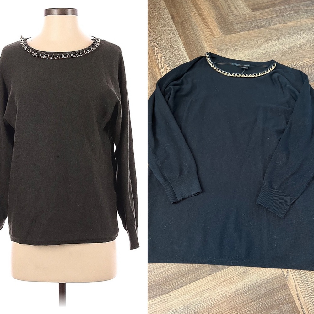 Adrienne Vittadini Chainlink Tunic Sweater NWT